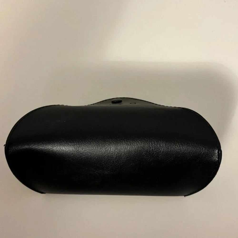 DIFF Black Faux Leather Sunglasses‎ Case Foldable Snap Closure